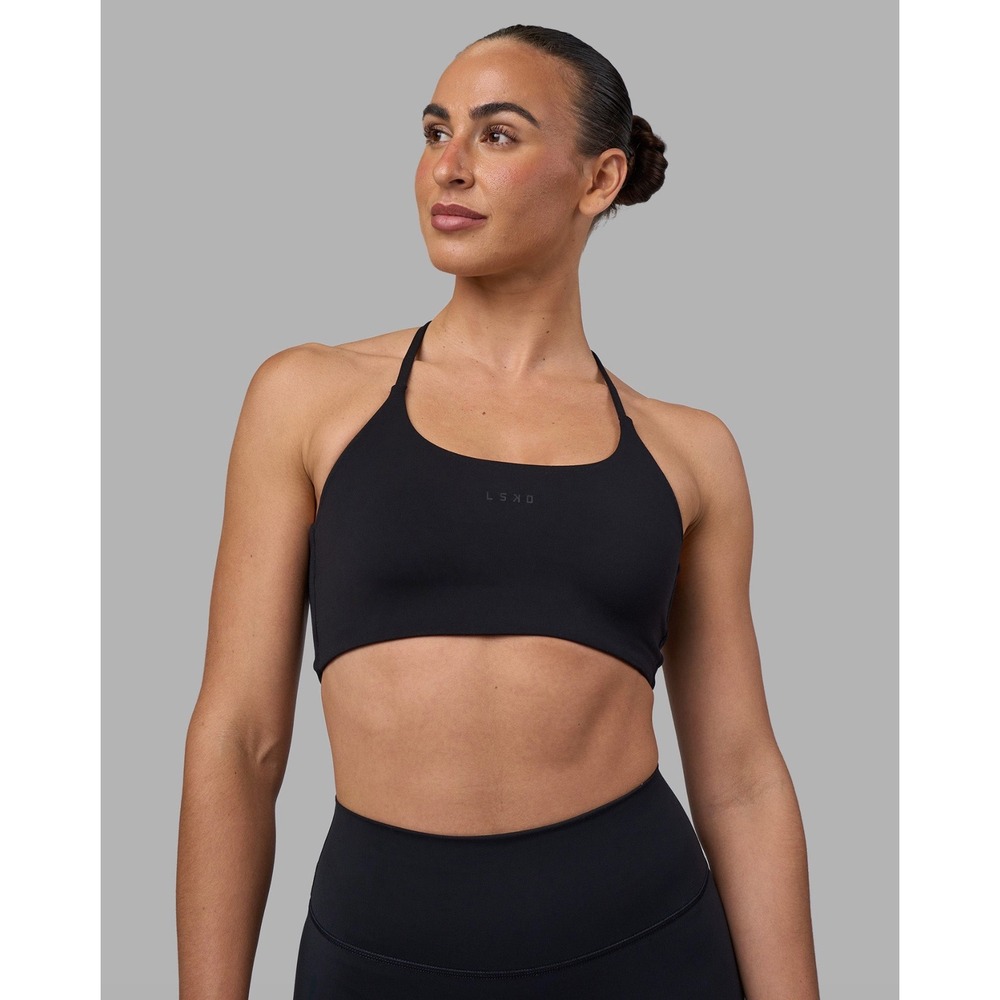 LSKD Sports Bra Womens 2XL Black Twist Medium Support Zephyr Fabric NWT